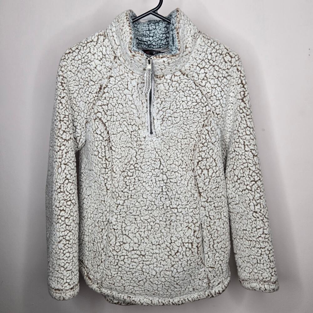 Stoic Women's Cozy Fleece ½ Zip Pullover Sherpa Sweater w/ Front Pocket Size M